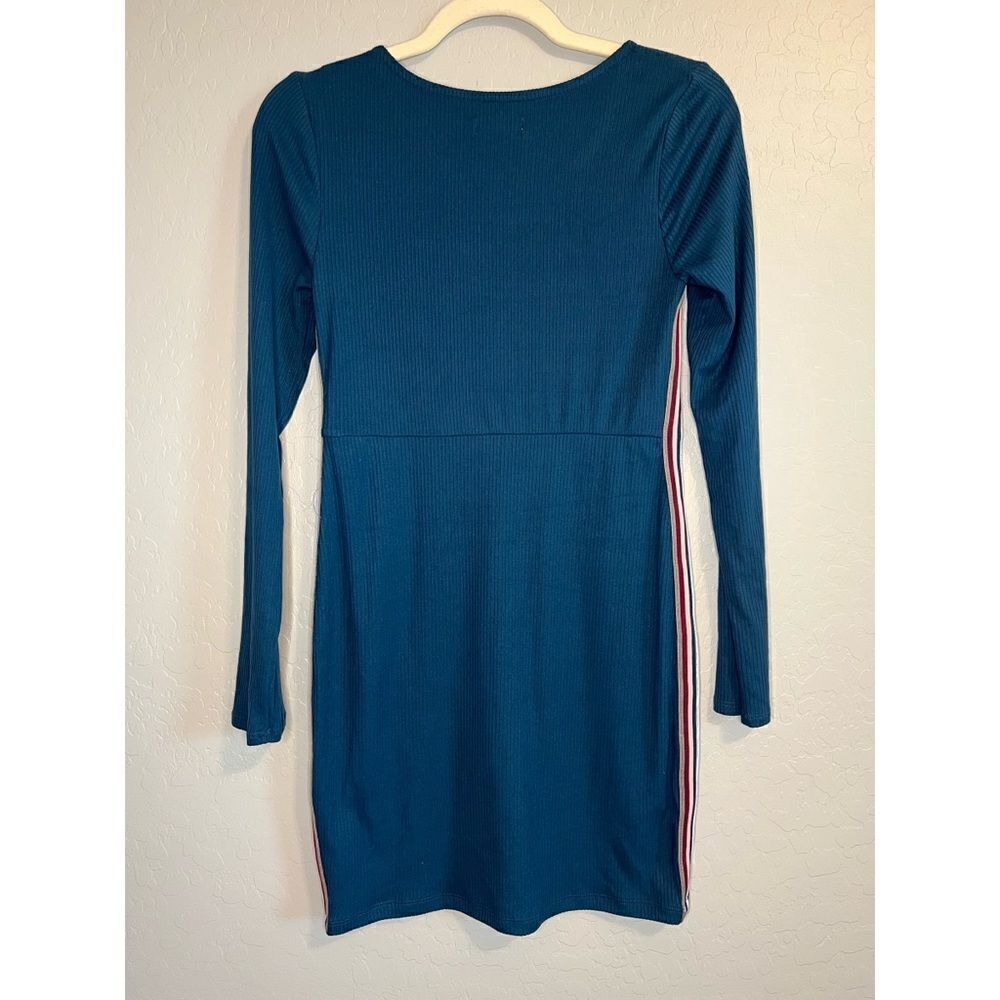 Epic Threads Girls Salem Blue Long Sleeve V-Neck Side Stripe Dress Size XL - Picture 2 of 10